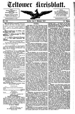 Teltower Kreisblatt vom 01.10.1887