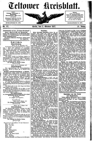 Teltower Kreisblatt vom 08.10.1887