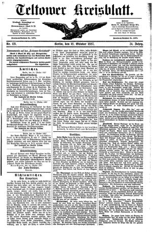 Teltower Kreisblatt vom 18.10.1887