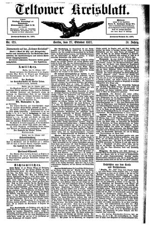 Teltower Kreisblatt on Oct 27, 1887