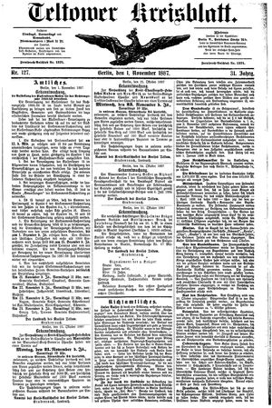 Teltower Kreisblatt vom 01.11.1887