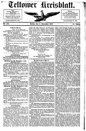 Teltower Kreisblatt vom 08.11.1887