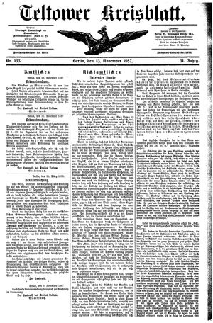 Teltower Kreisblatt vom 15.11.1887