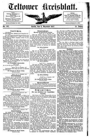 Teltower Kreisblatt vom 06.12.1887