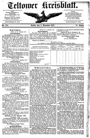 Teltower Kreisblatt vom 08.12.1887