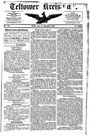 Teltower Kreisblatt vom 15.12.1887