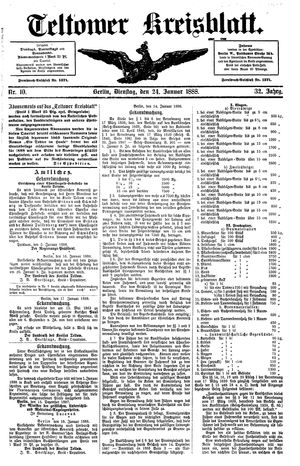 Teltower Kreisblatt vom 24.01.1888