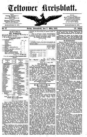 Teltower Kreisblatt on Mar 3, 1888