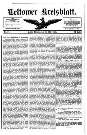 Teltower Kreisblatt vom 13.03.1888