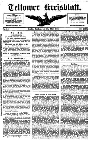 Teltower Kreisblatt vom 20.03.1888