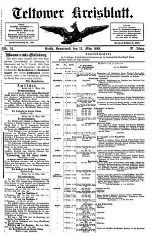 Teltower Kreisblatt vom 24.03.1888