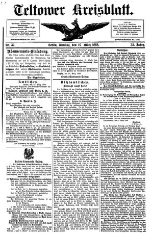 Teltower Kreisblatt on Mar 27, 1888