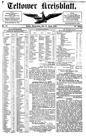 Teltower Kreisblatt vom 12.04.1888