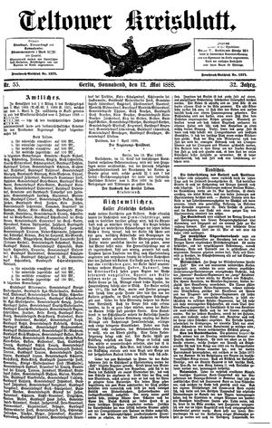 Teltower Kreisblatt vom 12.05.1888