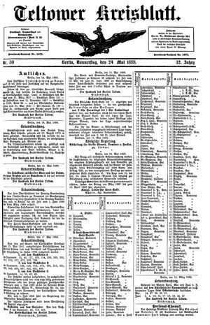 Teltower Kreisblatt vom 24.05.1888