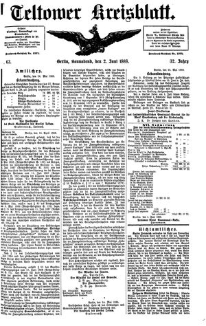 Teltower Kreisblatt vom 02.06.1888