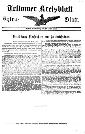 Teltower Kreisblatt on Jun 14, 1888