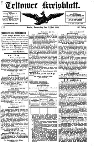 Teltower Kreisblatt on Jul 5, 1888