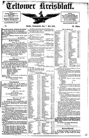 Teltower Kreisblatt on Jul 7, 1888