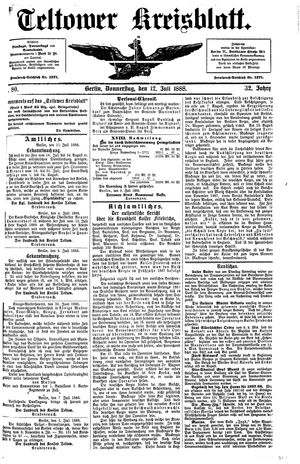Teltower Kreisblatt vom 12.07.1888