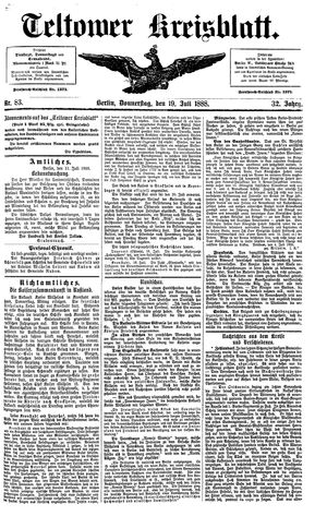 Teltower Kreisblatt on Jul 19, 1888