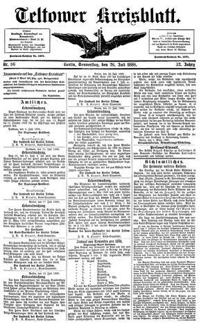 Teltower Kreisblatt vom 26.07.1888