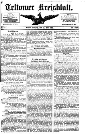 Teltower Kreisblatt on Jul 31, 1888