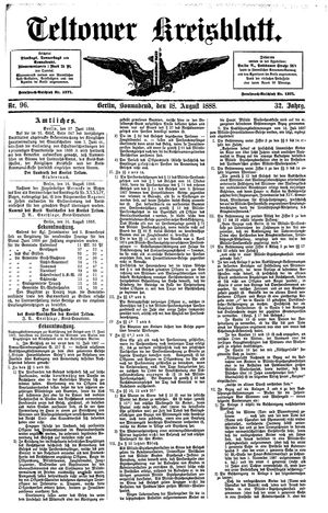 Teltower Kreisblatt on Aug 18, 1888