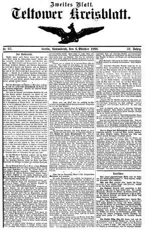 Teltower Kreisblatt on Oct 6, 1888