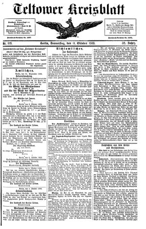 Teltower Kreisblatt on Oct 11, 1888