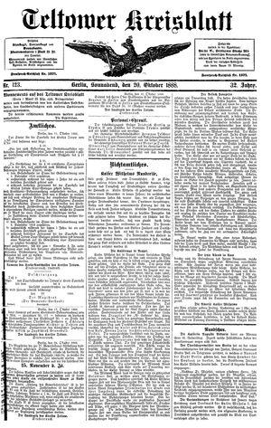 Teltower Kreisblatt vom 20.10.1888