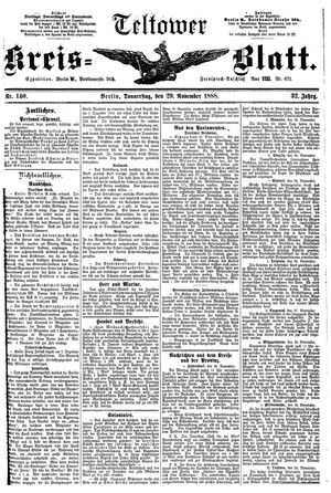 Teltower Kreisblatt vom 29.11.1888
