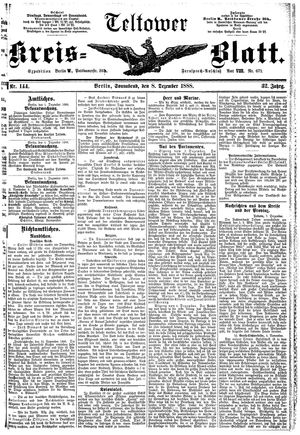 Teltower Kreisblatt vom 08.12.1888