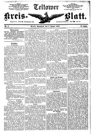 Teltower Kreisblatt vom 05.01.1889