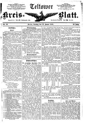 Teltower Kreisblatt vom 22.01.1889