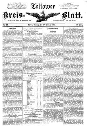 Teltower Kreisblatt vom 19.02.1889