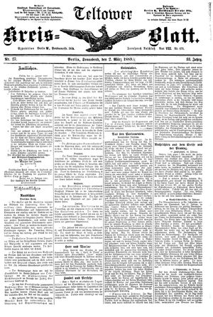 Teltower Kreisblatt on Mar 2, 1889