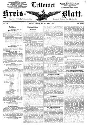 Teltower Kreisblatt on Mar 12, 1889