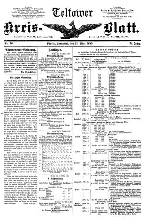 Teltower Kreisblatt vom 23.03.1889