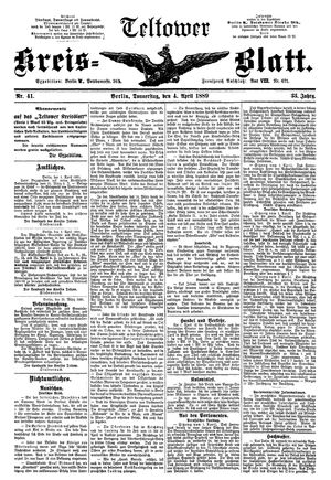 Teltower Kreisblatt vom 04.04.1889