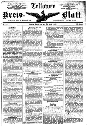 Teltower Kreisblatt vom 25.04.1889