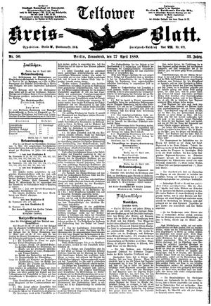 Teltower Kreisblatt vom 27.04.1889