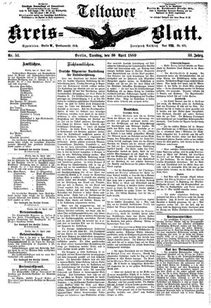 Teltower Kreisblatt on Apr 30, 1889