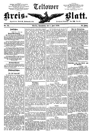 Teltower Kreisblatt vom 01.06.1889