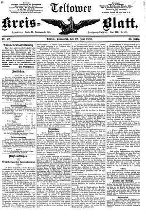 Teltower Kreisblatt vom 22.06.1889