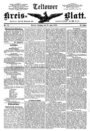 Teltower Kreisblatt on Jun 25, 1889