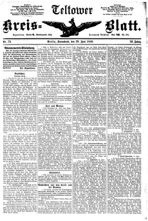 Teltower Kreisblatt vom 29.06.1889