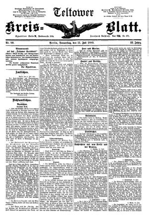 Teltower Kreisblatt vom 11.07.1889