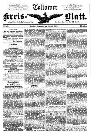 Teltower Kreisblatt vom 13.07.1889