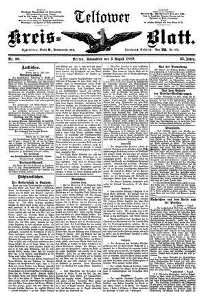 Teltower Kreisblatt vom 03.08.1889